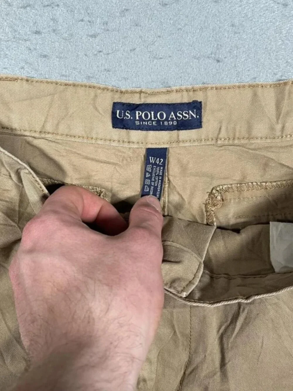 US Polo Assn Brown Cargo Shorts Utility Casual W42 I10 Mens